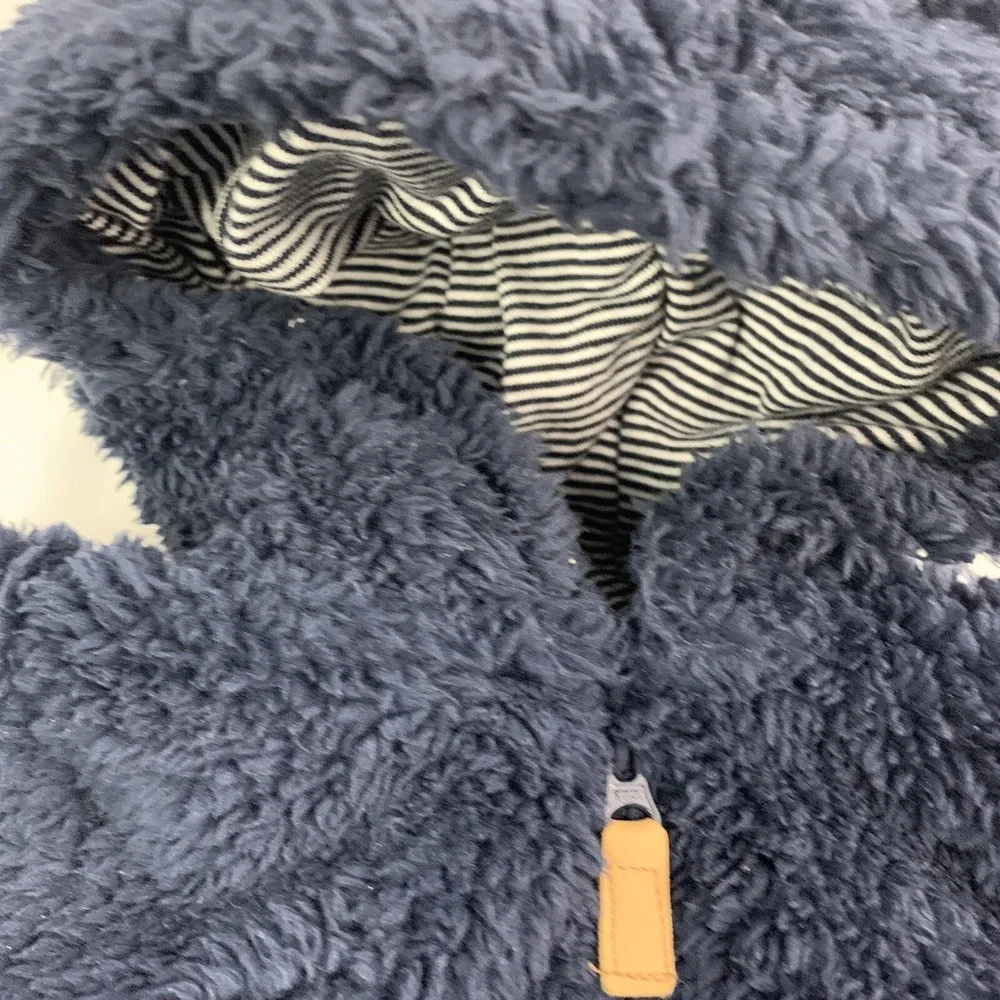3 Months Carters Navy Blue Plush Fuzzy Hoodie Full Zip with Ears Baby Infant